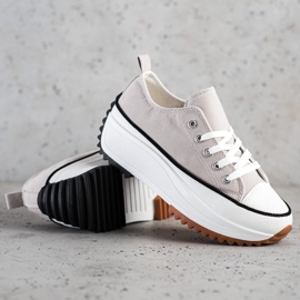 SHELOVET Sneakers auf einer hohen Plattform grau 1