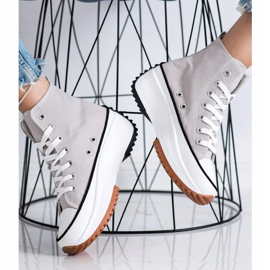 SHELOVET Hohe Sneakers auf der Plattform grau 2