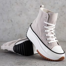 SHELOVET Hohe Sneakers auf der Plattform grau 1