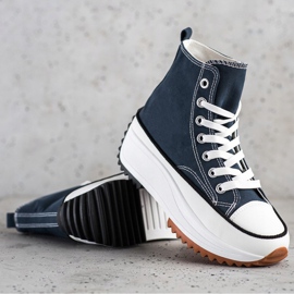 SHELOVET Hohe Sneakers auf der Plattform marineblau 1