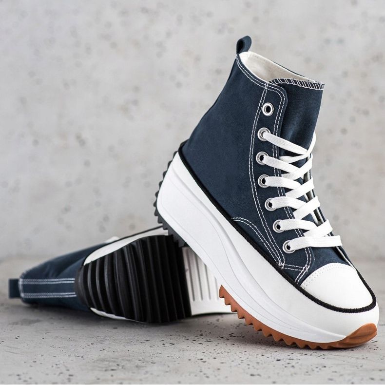 SHELOVET Hohe Sneakers auf der Plattform marineblau 1