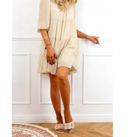 Beige Hausschuhe mit Blumen 35-219 Beige 2