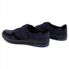 Polbut Herren Freizeitschuhe aus Leder 2102 marineblau schwarz 1