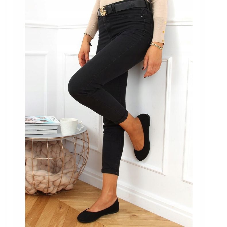 Schwarze Damen Ballerinas JX38 Schwarz 1