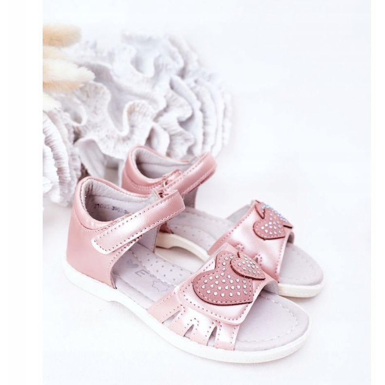 PE1 Sandalen für Kinder mit Klettverschluss Pink My Heart rosa 1