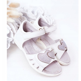PE1 Weiße Sandalen für Kinder mit Klettverschluss My Heart 2