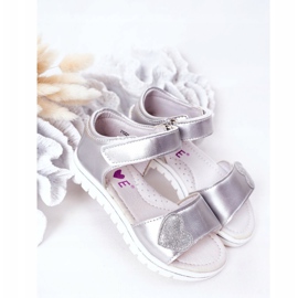 PE1 Kindersandalen mit Klettverschluss Sweetheart Silber 1