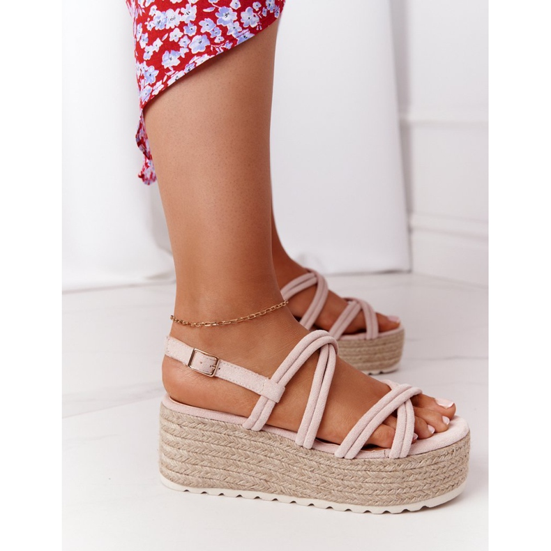 PS1 Beige Plateau-Sandalen mit geflochtenem Beige Crazy In Love 1