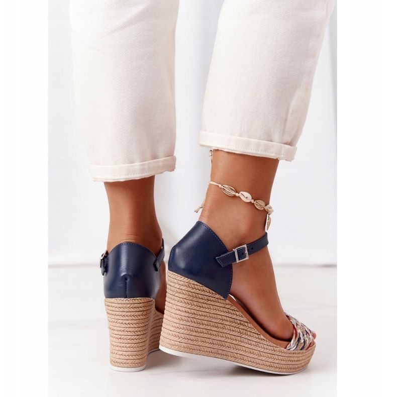 Keilsandalen aus Leder Maciejka L4869-17 Marineblau navy blau 1