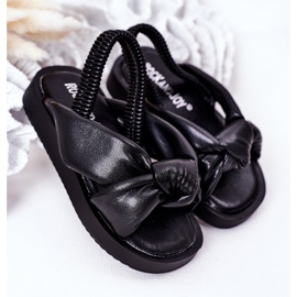 FR1 Kindersandalen mit Bündchen Schwarzer Kaugummi 2