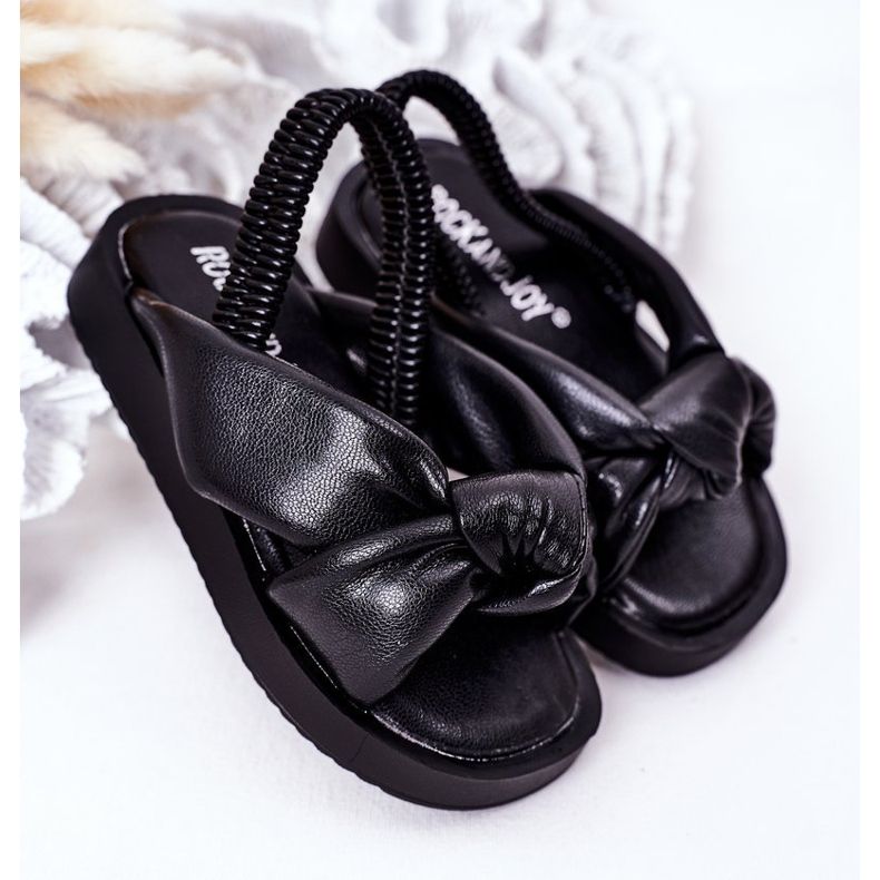 FR1 Kindersandalen mit Bündchen Schwarzer Kaugummi 2
