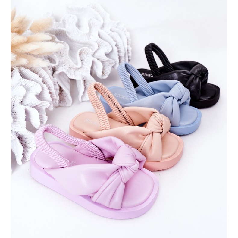 FR1 Kindersandalen mit geripptem violettem Kaugummi 1