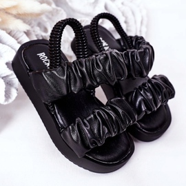 FR1 Kindersandalen mit gerippter schwarzer Süße 2