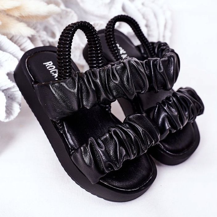 FR1 Kindersandalen mit gerippter schwarzer Süße 2