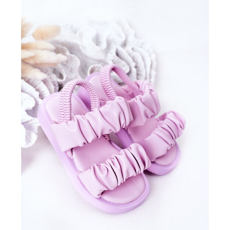 FR1 Kindersandalen mit gerippter Veilchensüße violett 2