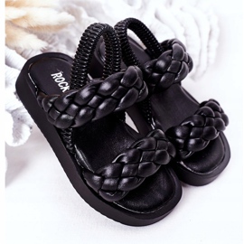 FR1 Kindersandalen mit geripptem schwarzem Cutie-Pie 2