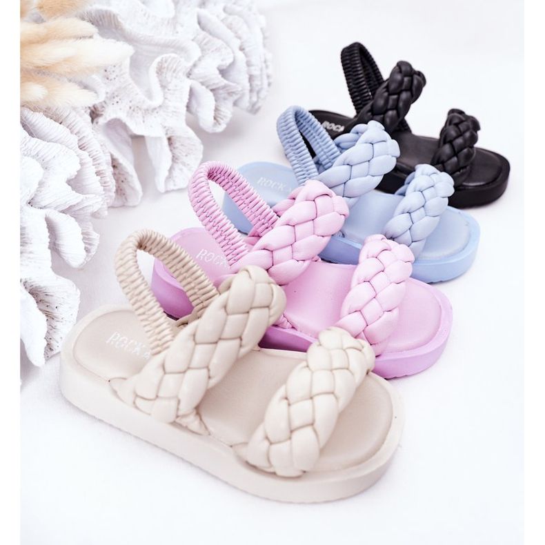 FR1 Kindersandalen mit geripptem schwarzem Cutie-Pie 1