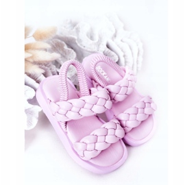 FR1 Sandalen für Kinder mit geripptem violettem Cutie-Pie lila 2