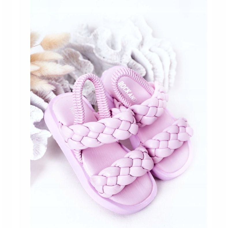 FR1 Sandalen für Kinder mit geripptem violettem Cutie-Pie lila 2