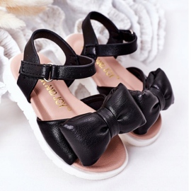 FR1 Kindersandalen mit Schleife Schwarz Abbie 2