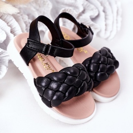 Kindersandalen mit geflochtener schwarzer Adella 2