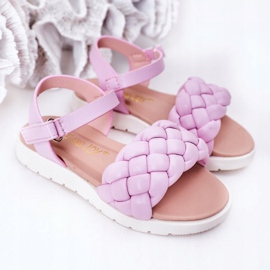 FR1 Sandalen für Kinder mit geflochtener violetter Adella lila 1