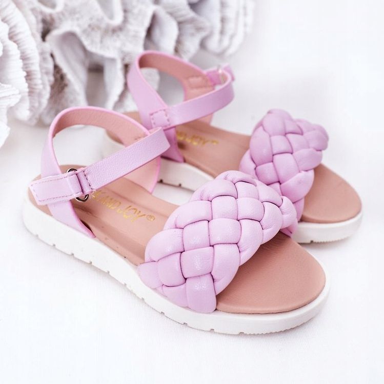 FR1 Sandalen für Kinder mit geflochtener violetter Adella 1