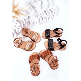 Kindersandalen mit geflochtenem Roségold Bailly golden golden 1