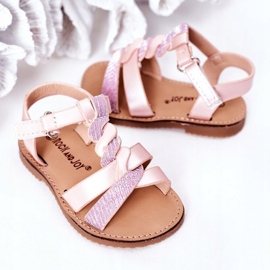 FR1 Sandalen für Kinder mit Brokatrosa Batilda 1