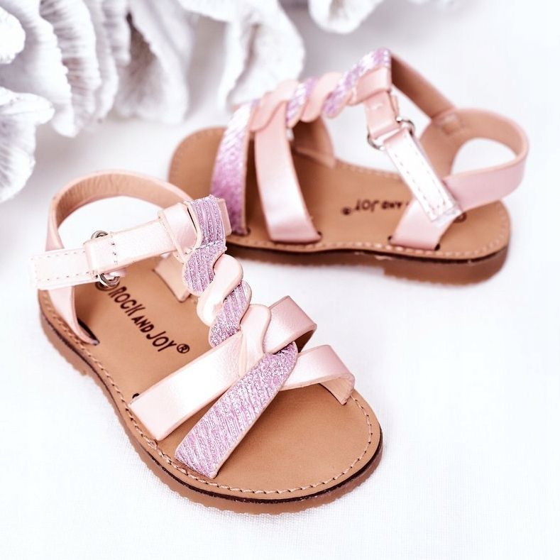 FR1 Sandalen für Kinder mit Brokatrosa Batilda 1