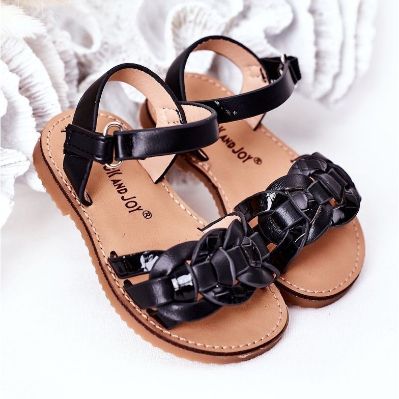 Kindersandalen mit Schlangenmuster Schwarz Baxlee 2