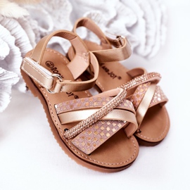 FR1 Kindersandalen mit Pailletten Golden Becky 2