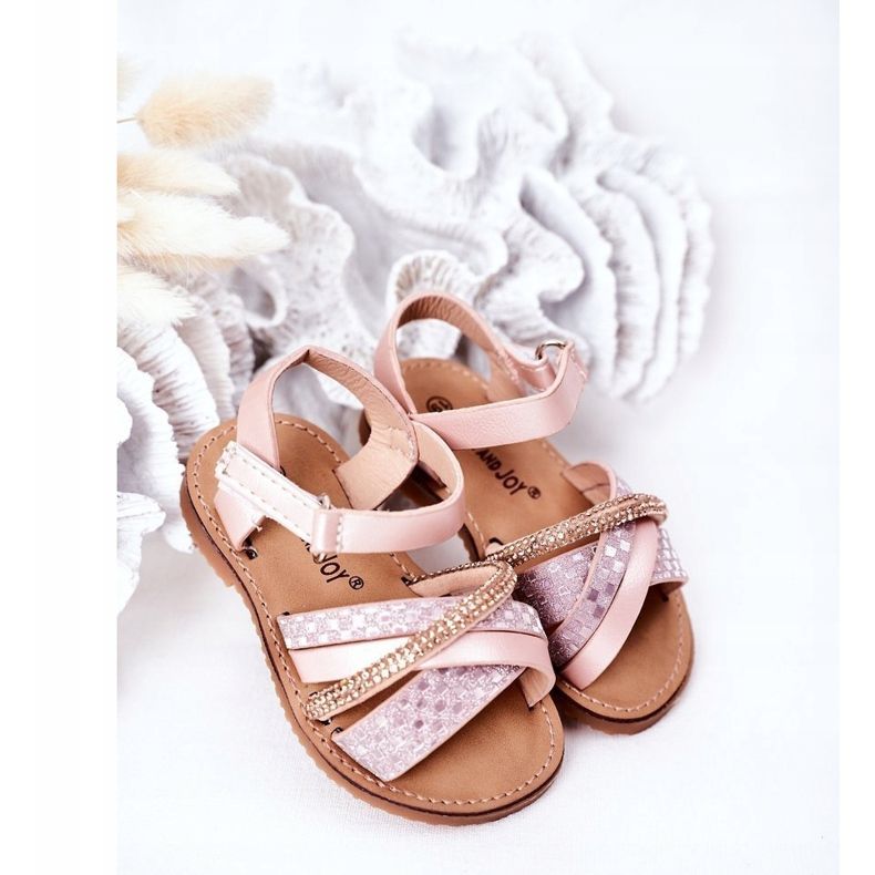 FR1 Sandalen für Kinder mit Pailletten Pink Becky rosa 2