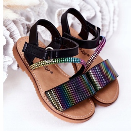 FR1 Kindersandalen mit Pailletten Schwarz Blake ['schwarz', 'mehrfarbig'] 2