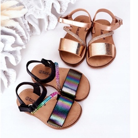 FR1 Kindersandalen mit Pailletten Schwarz Blake ['schwarz', 'mehrfarbig'] 1