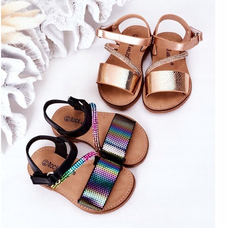 FR1 Kindersandalen mit Pailletten Schwarz Blake ['schwarz', 'mehrfarbig'] 1
