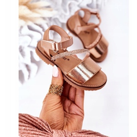 FR1 Kindersandalen mit Pailletten Roségold Blake golden 2
