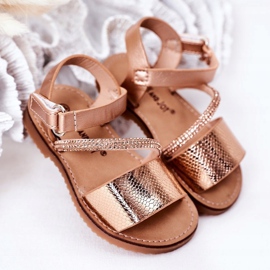 FR1 Kindersandalen mit Pailletten Roségold Blake golden 1