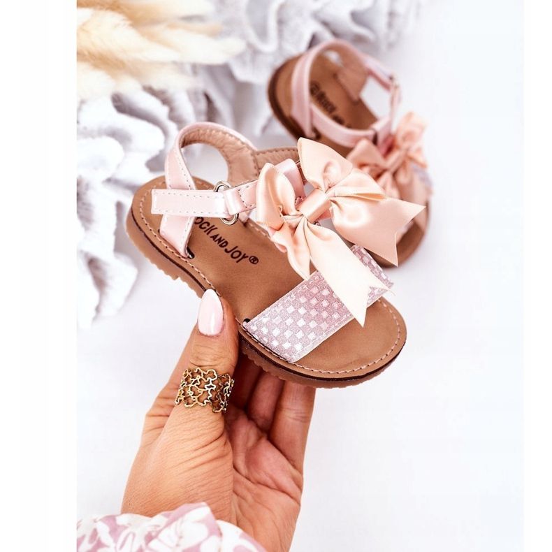 FR1 Sandalen für Kinder mit Schleife Pink Beebee rosa 2