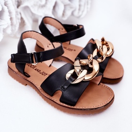 FR1 Kindersandalen mit Kette Schwarz Buffy 1