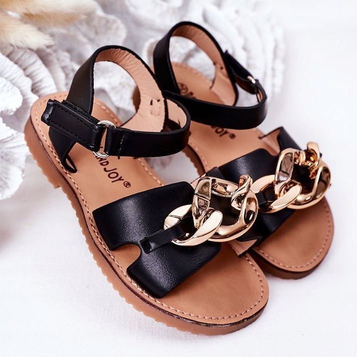 FR1 Kindersandalen mit Kette Schwarz Buffy 2