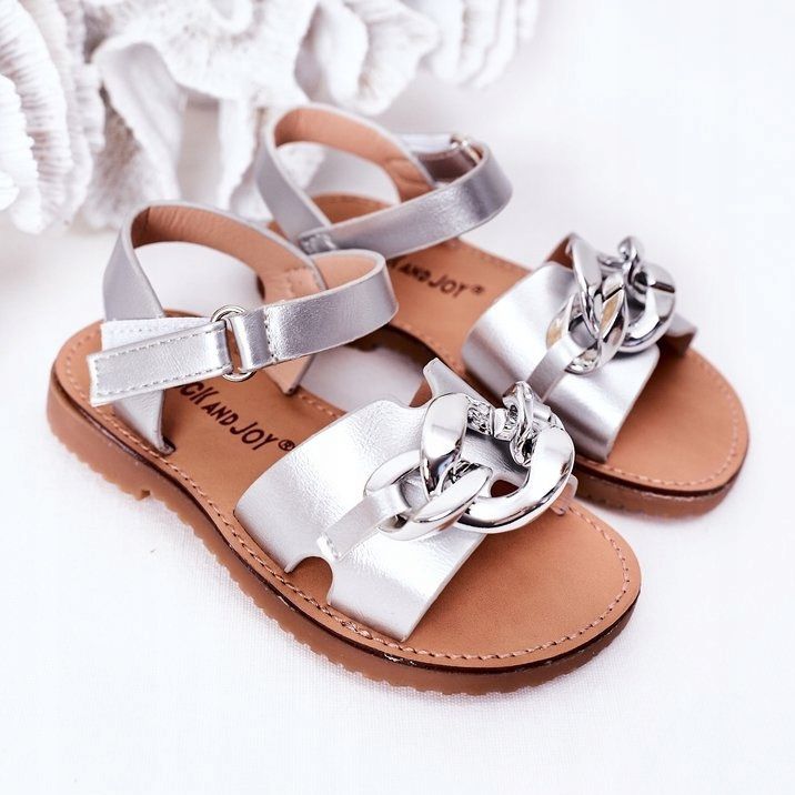 FR1 Kindersandalen mit Kette Silver Buffy silber- 1