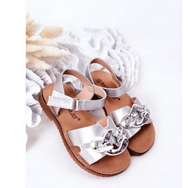 FR1 Kindersandalen mit Kette Silver Buffy silber- 2