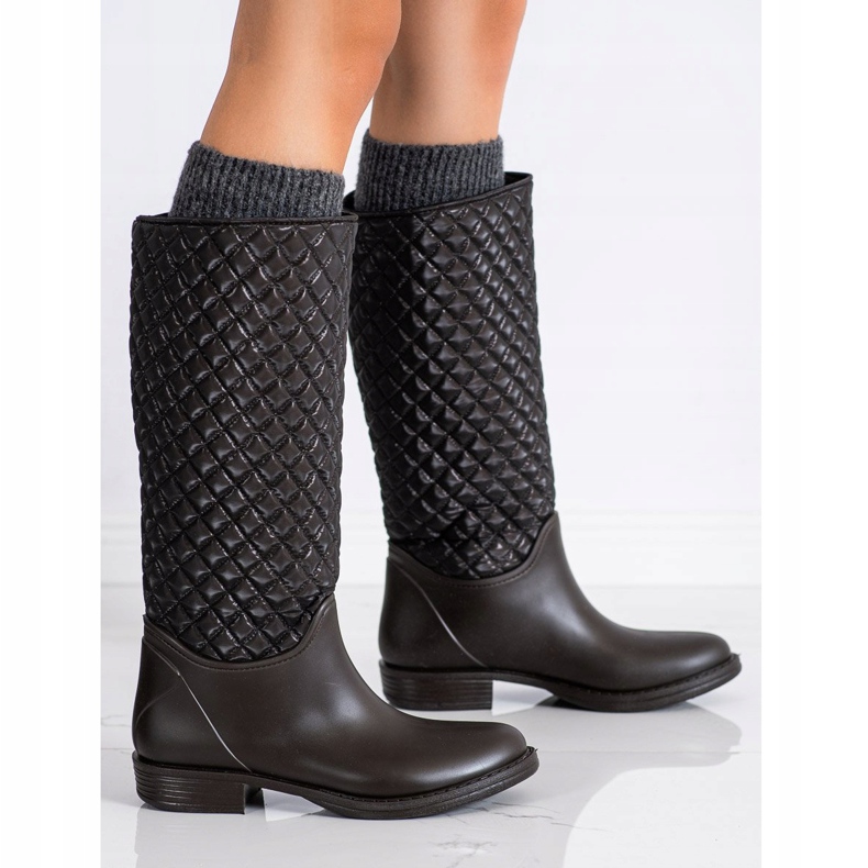 SHELOVET Hohe, gesteppte Galoschen braun 1