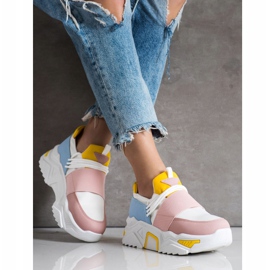 SHELOVET Bunte Sneaker auf der Plattform weiß mehrfarbig 1