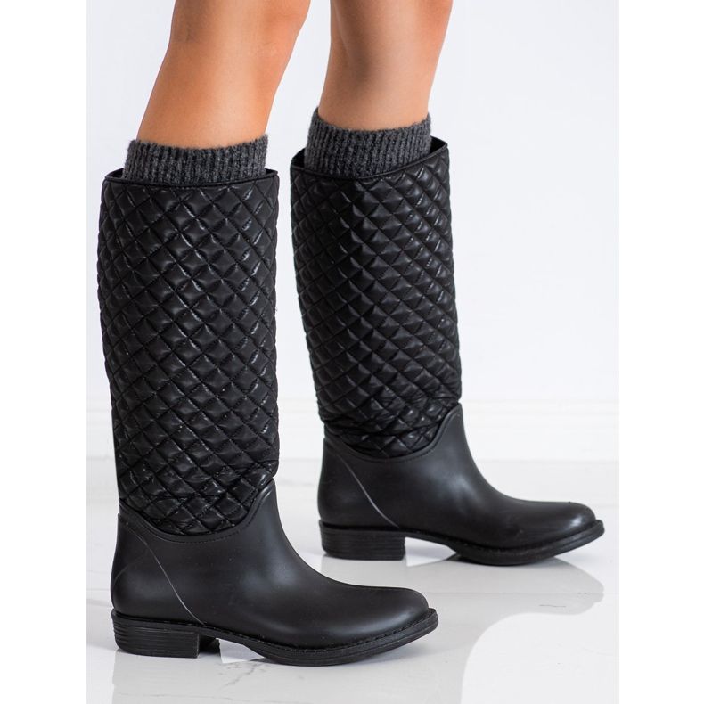 SHELOVET Hohe, gesteppte Galoschen schwarz 1