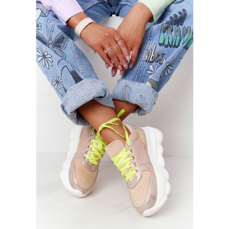 Damen Sportschuhe auf der Plattform Lu Boo Beige mehrfarbig 2