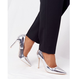 Elegante Lackierte High Heels Lu Boo Silber 1