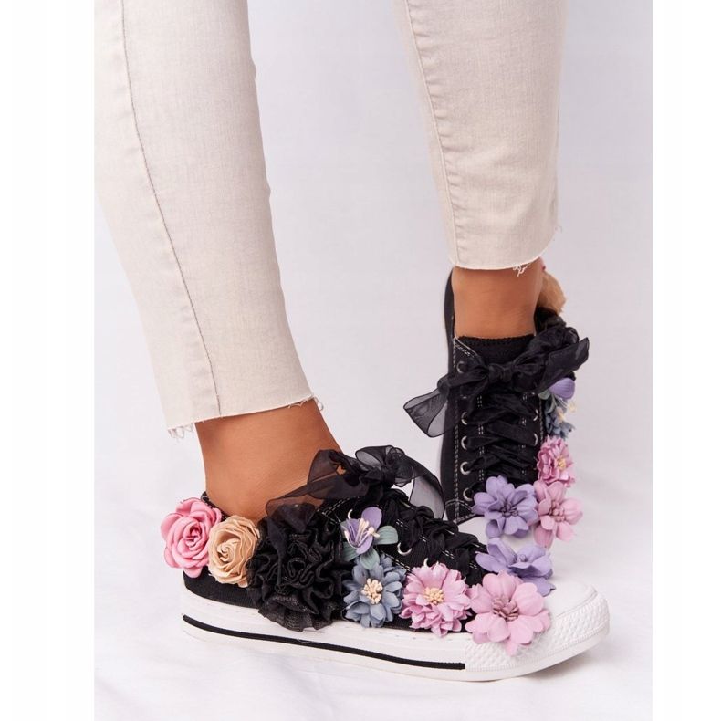 Sneakers mit Blumen Lu Boo Schwarz 2