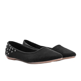Schwarze matte Ballerinas mit Nieten Doyer St. 1